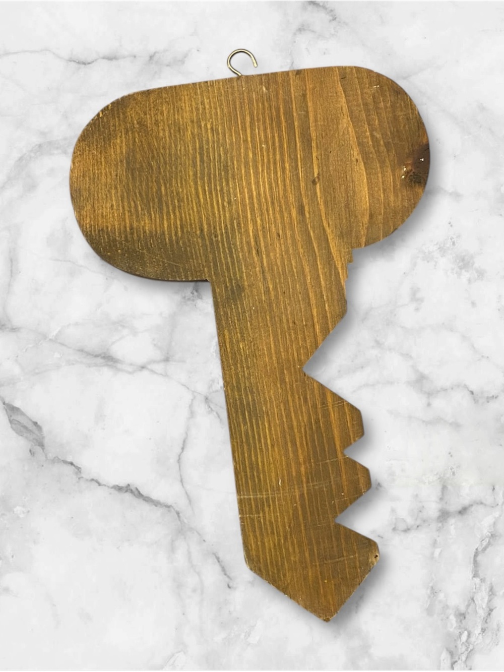 Key-Shaped Wooden Wall Hook Rack - Brown - Picture 2 of 7